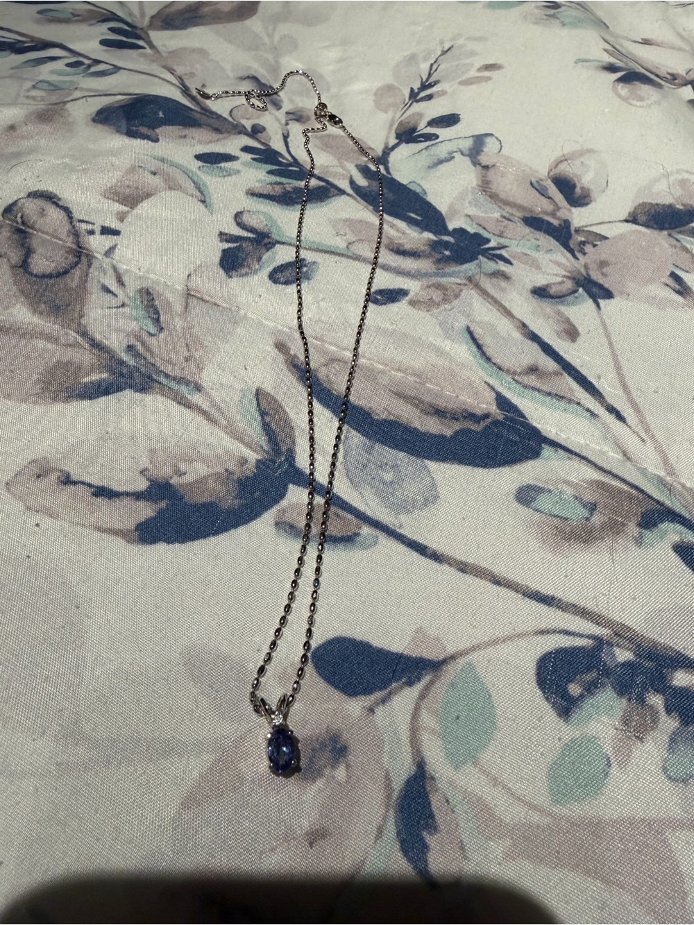Silver Necklace with Blue Pendant - Women Jewelry